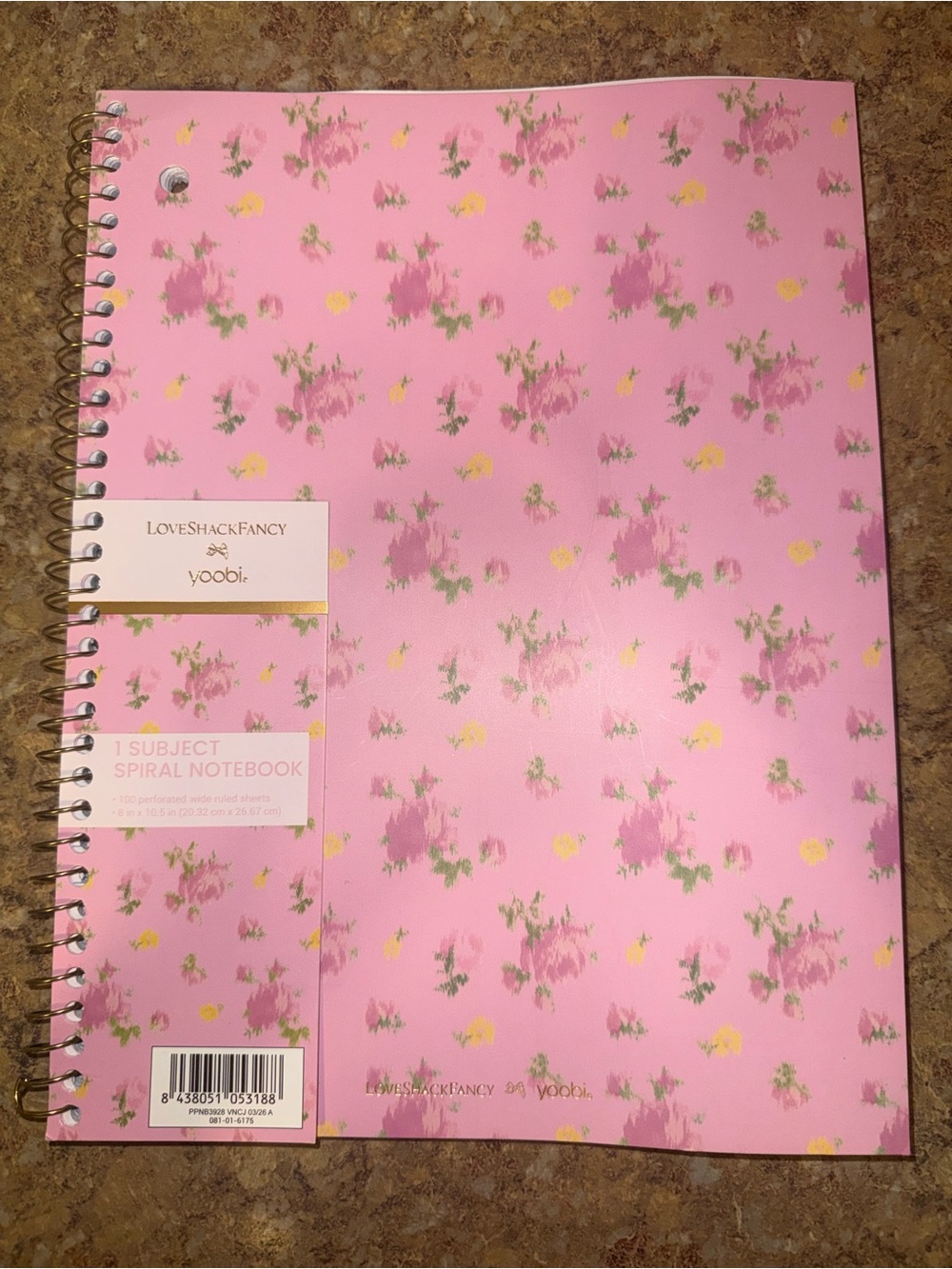 LoveShackFancy x Yoobi 1 Subject Spiral Notebook